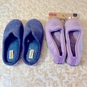 Dear foam Slippers 1-New Lavender 1-Pre-owned Blue Sz Large 9-10 Gorgeous